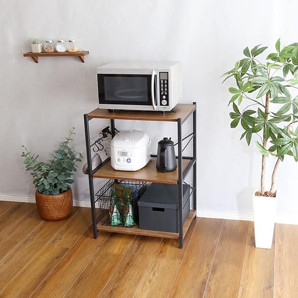 ホームエレクター ブランチシェルフ サイドワゴン 3段 木製棚 組立て式