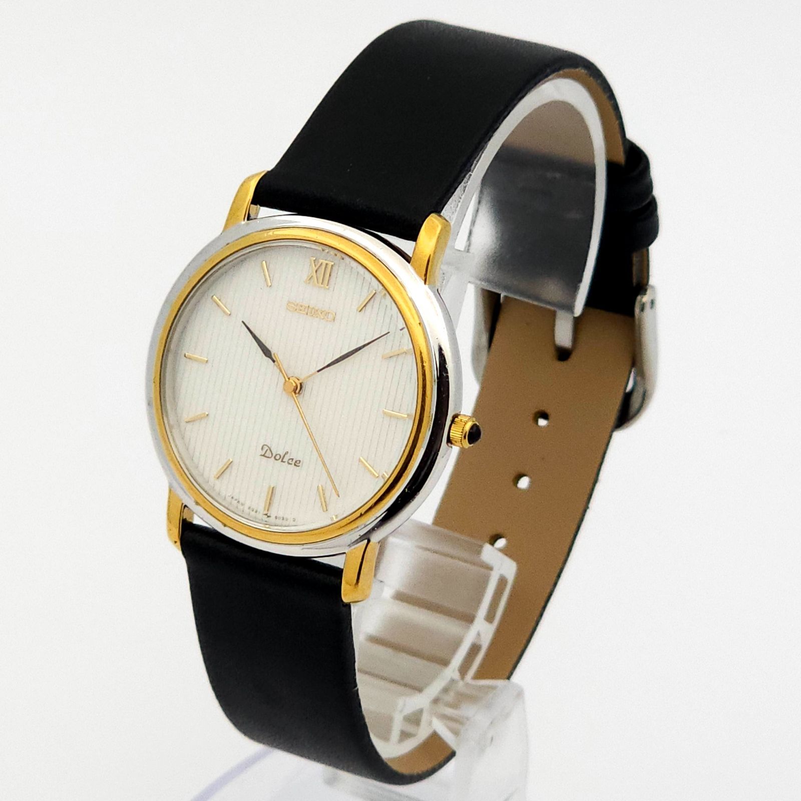 【美品】セイコー ドルチェ クォーツ【5S21-6010】スイープ【稼働品】 Seiko Quartz 5S21-6010 Sweep Second Champagne Dial