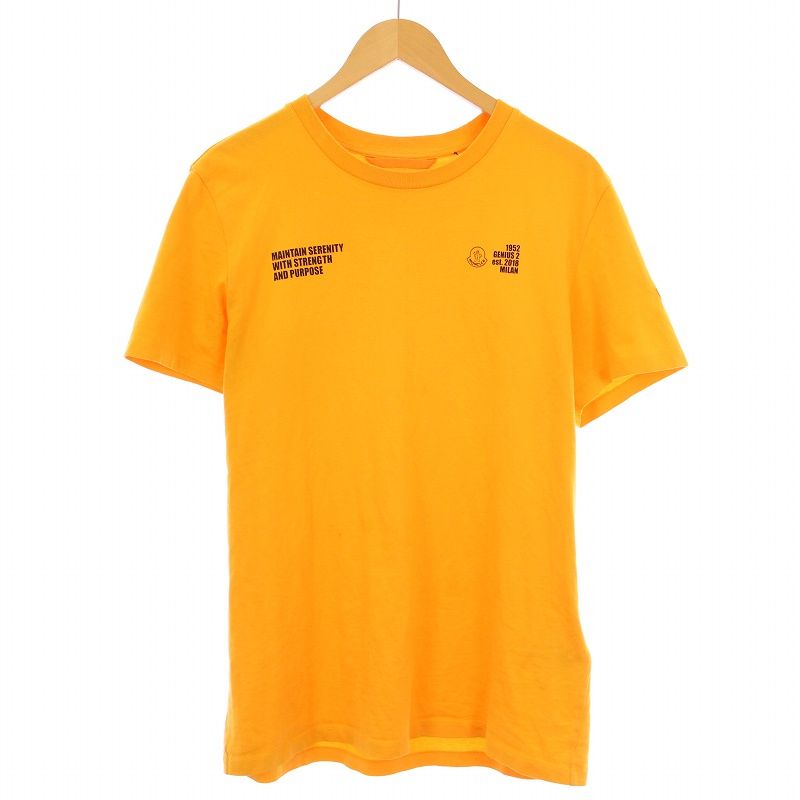 モンクレール MONCLER 1952 GENIUS Tシャツ 半袖 クルーネック ストレッチ ロゴ プリント 2 オレンジ |BB