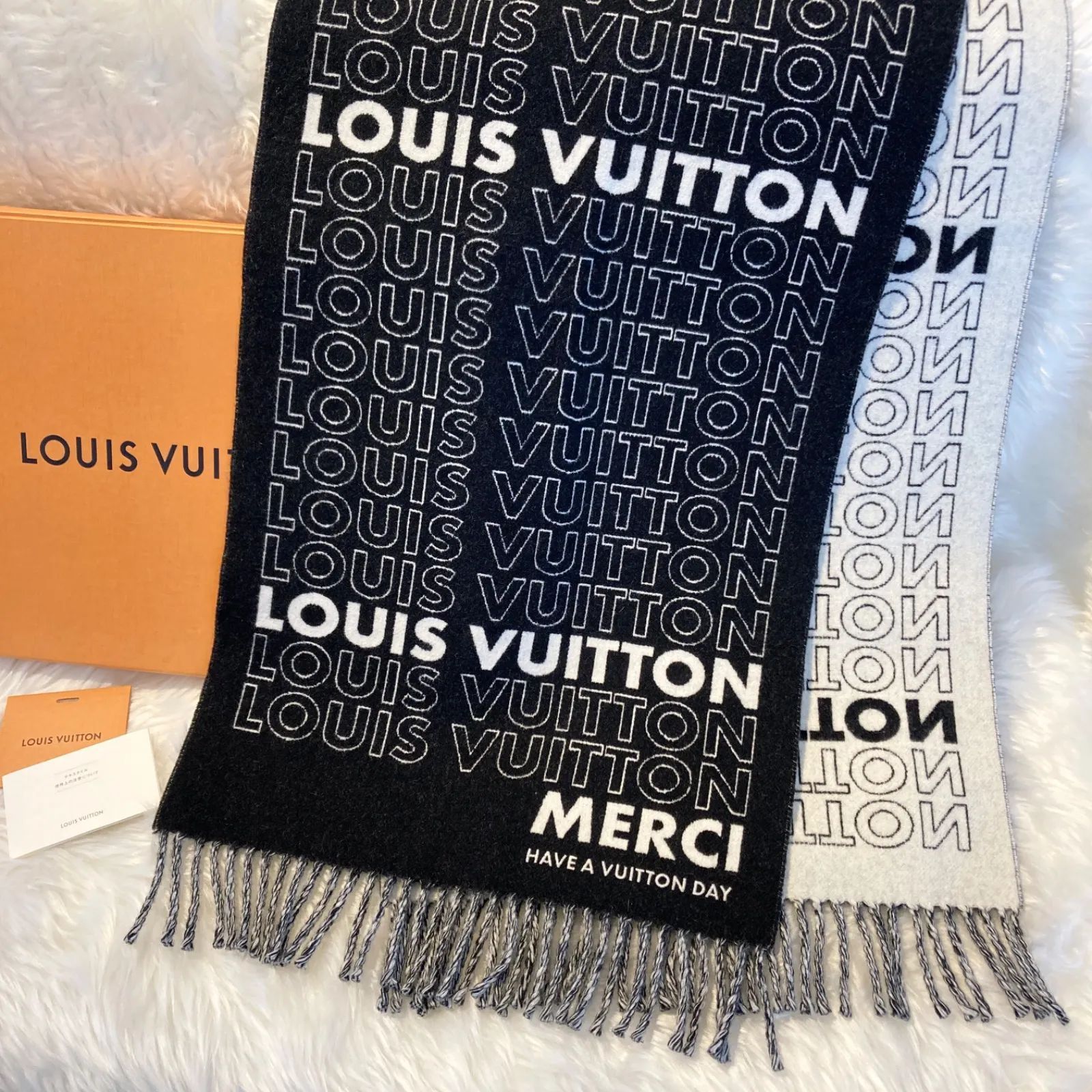 ルイヴィトンLOUIS VUITTON カシミヤマフラー （✨希少 美品