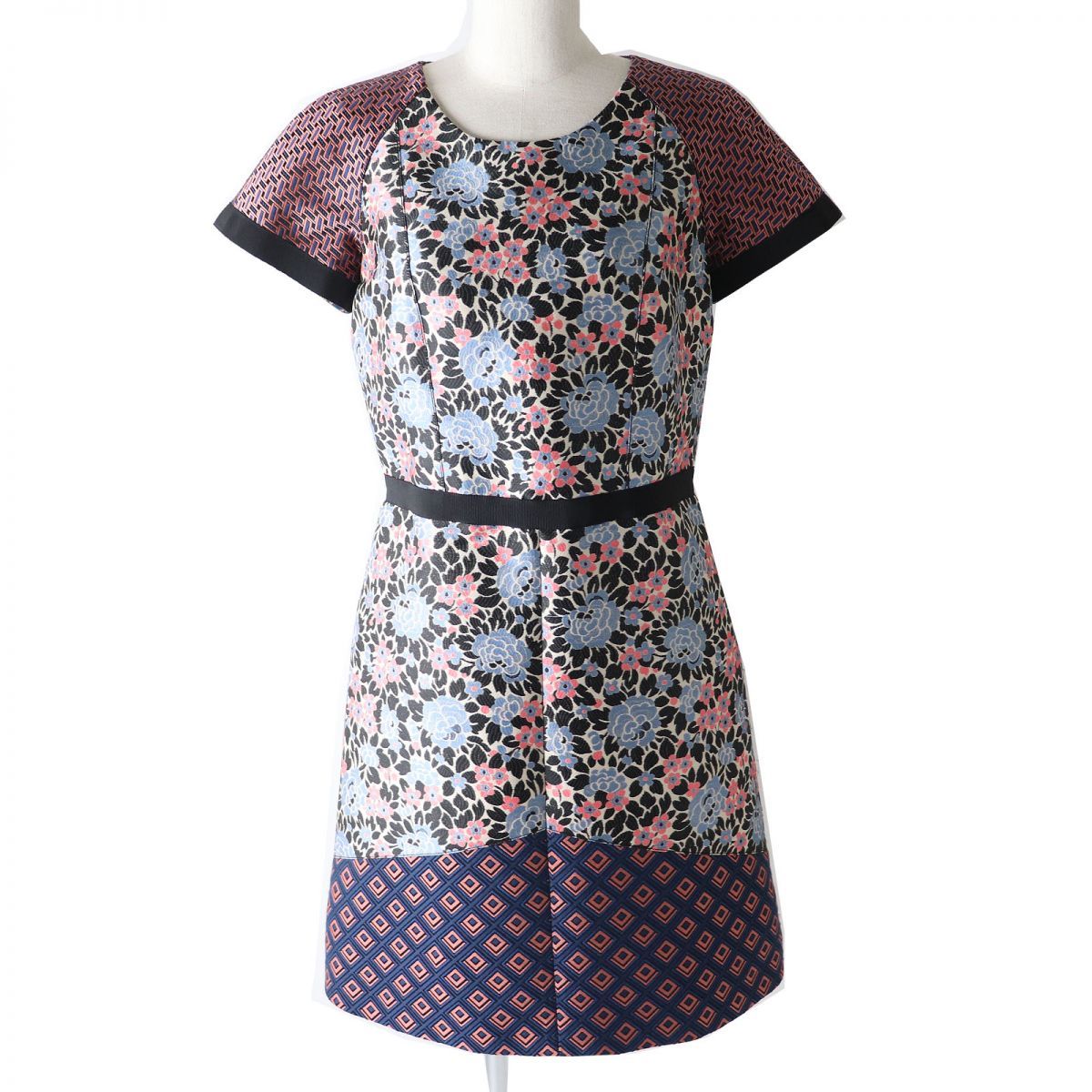 極美品△正規品 ETRO エトロ レディース 花柄×総柄 デザイン シルク混 