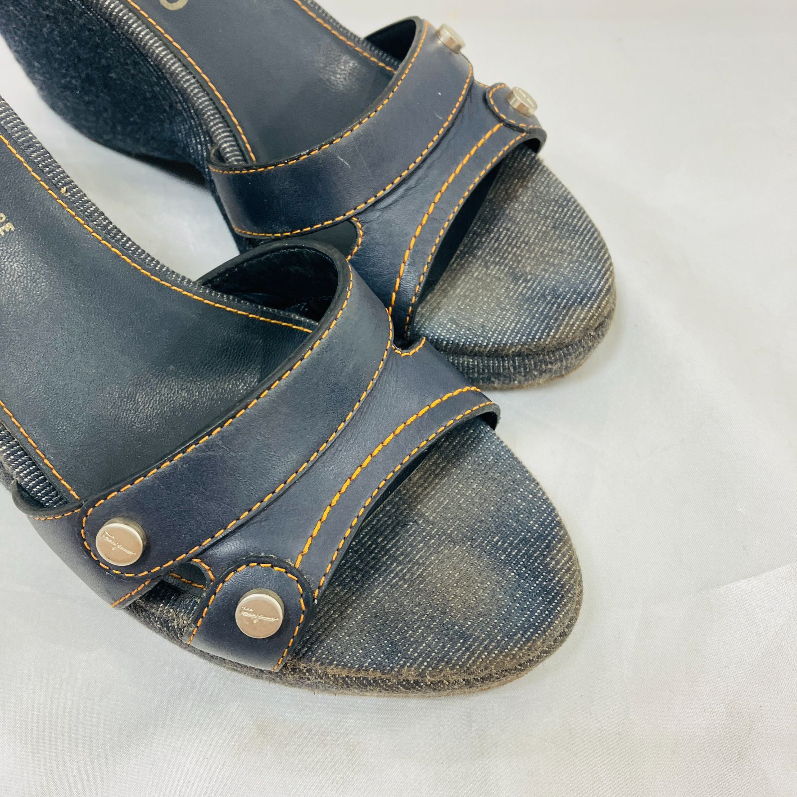A【Salvatore Ferragamo】 フェラガモ ミュール ウェッジ