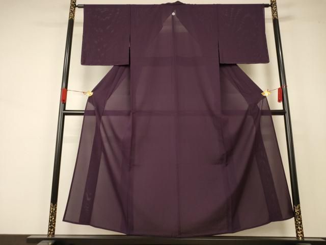 平和屋着物＊夏物 色無地 絽 似せ紫色 正絹 ♥ AABA9317jd