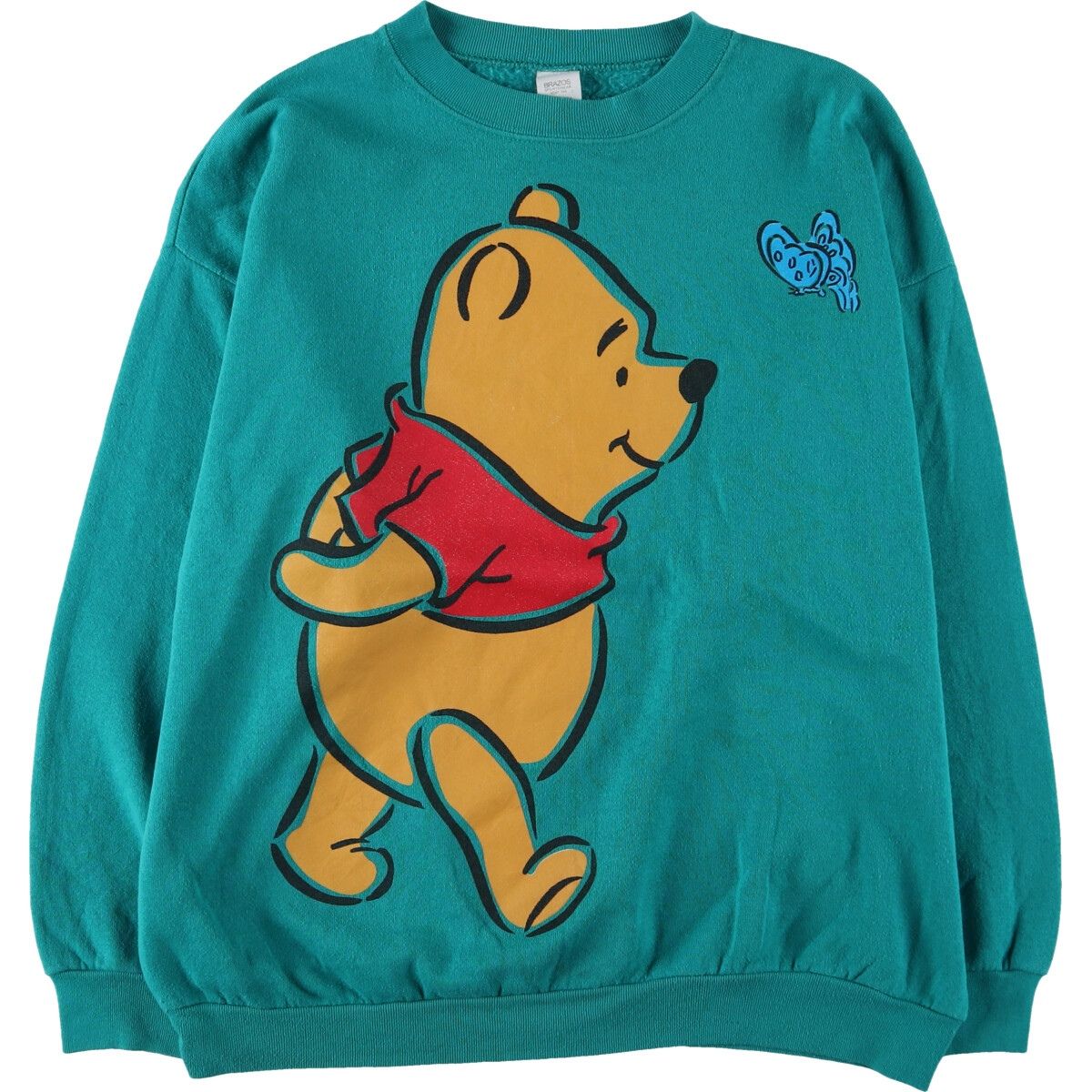 古着 90年代~ BRAZOS POOH くまのプーさん キャラクタースウェットシャツ トレーナー USA製 メンズXL相当 ヴィンテージ/eaa392474