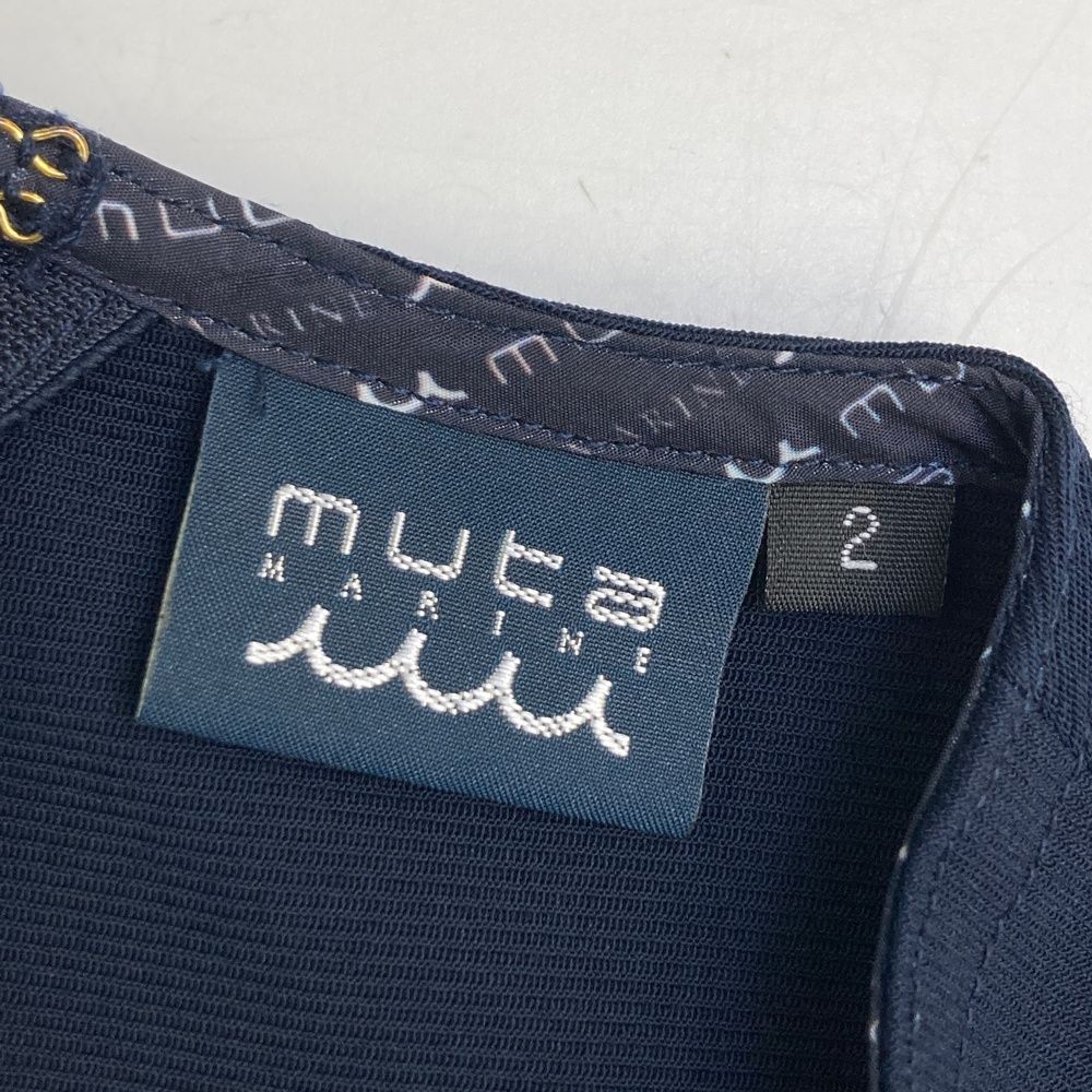 サイズ：2 MUTA MARINE ムータマリン  ノースリーブ ワンピース  ネイビー系 [240101474569] ゴルフウェア レディース ストスト MUTA MARINE ムータマリン ノースリーブ ワンピース ネイビー系