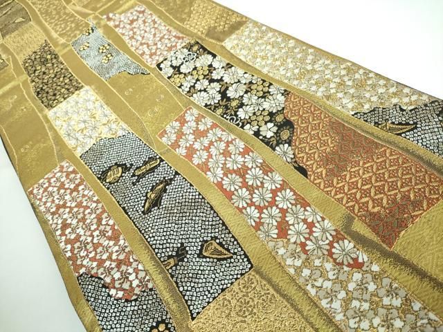 平和屋本店□極上 西陣の名門 加納幸謹 六通柄袋帯 唐織 吉祥花文 金糸