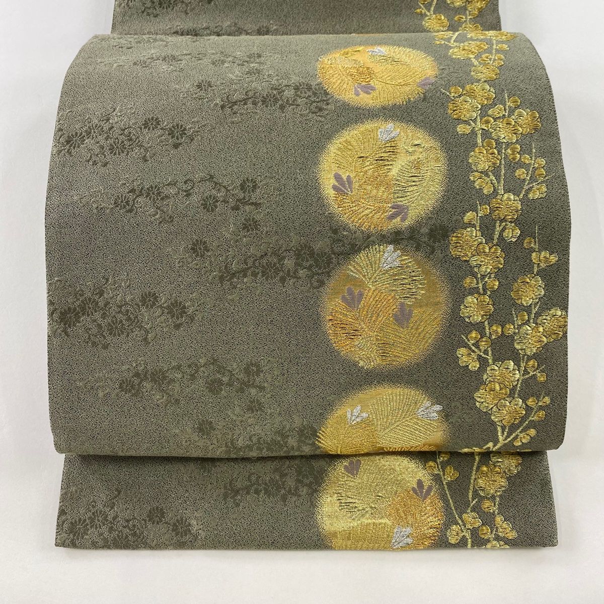 袋帯 美品 秀品 若松 金銀糸 抹茶色 六通 正絹 【中古】 | ME-CFS.NET