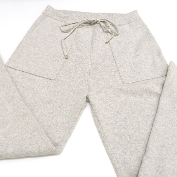 美品ebureエブール　カシミヤ　ニット　パンツ　アイボリー　クリーニング済 美品ebureエブール カシミヤ ニット パンツ アイボリー