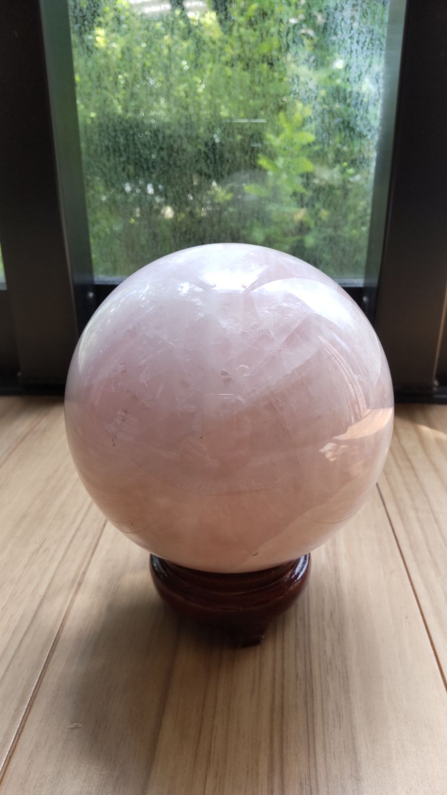 天然石 ローズクォーツ 大型丸玉 直径 約13.5cm 重量約4.2kg