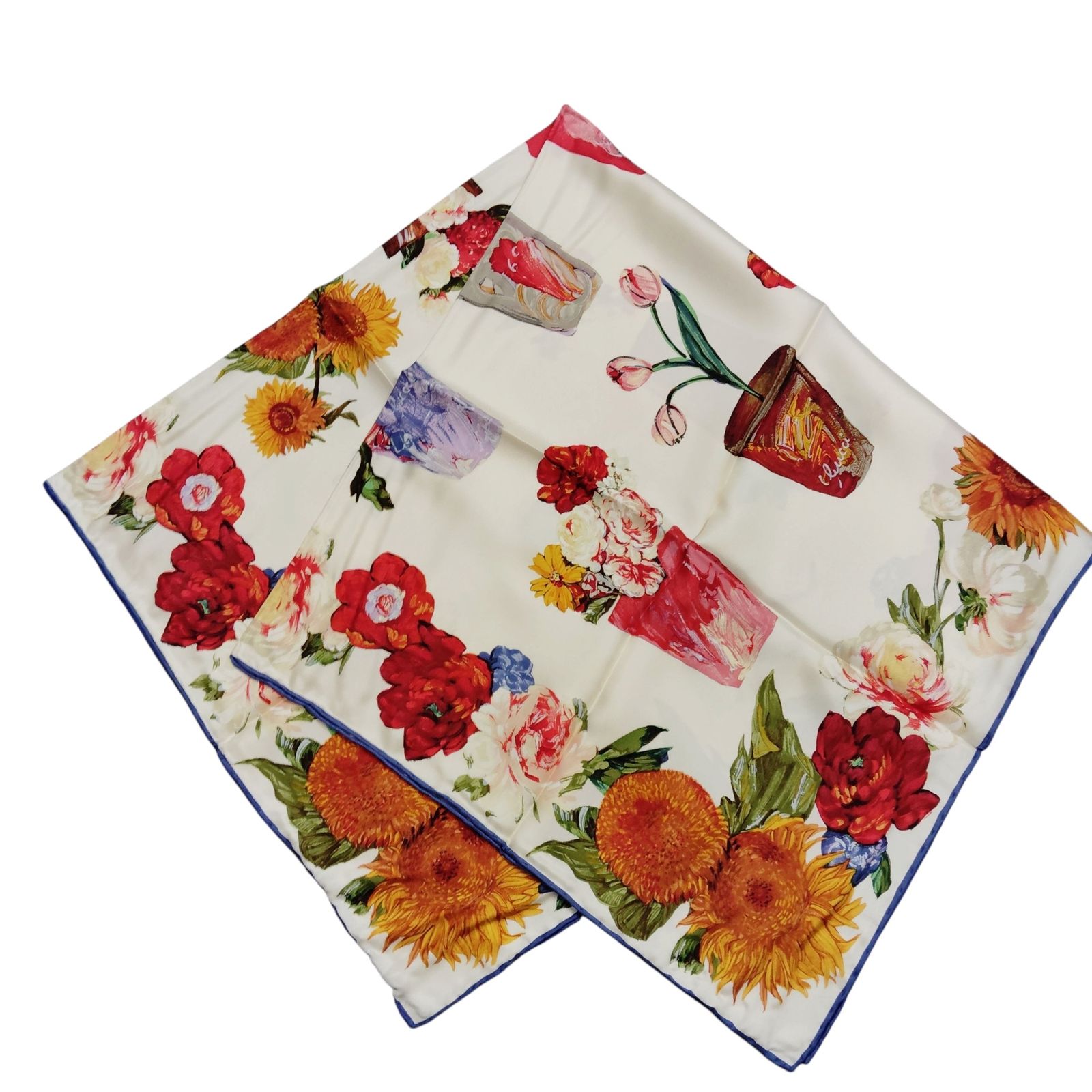 ❤美品❤ グッチ GUCCI スカーフ オレンジ レッド 花 靴 バッグ 885