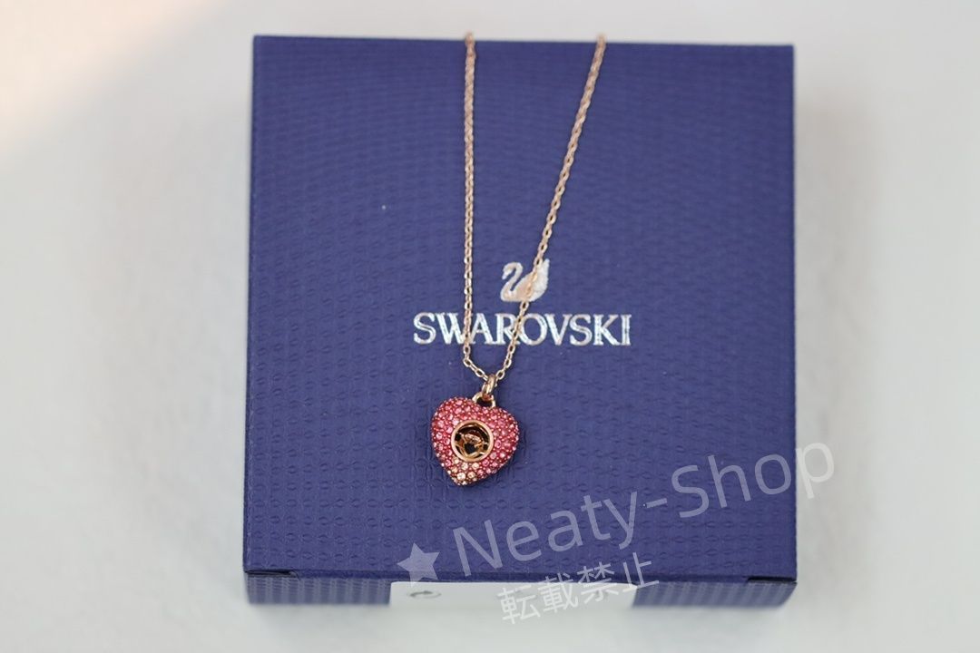 💗新品💗Swarovski  ファッショグラデーションドリルが踊るハートネックレス