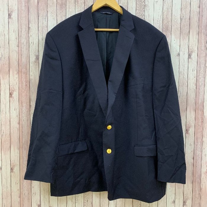 ラルフローレン RALPH LAUREN ブレザー テーラードジャケット ウール 総裏地 金ボタン 肩パッド ネイビー 紺