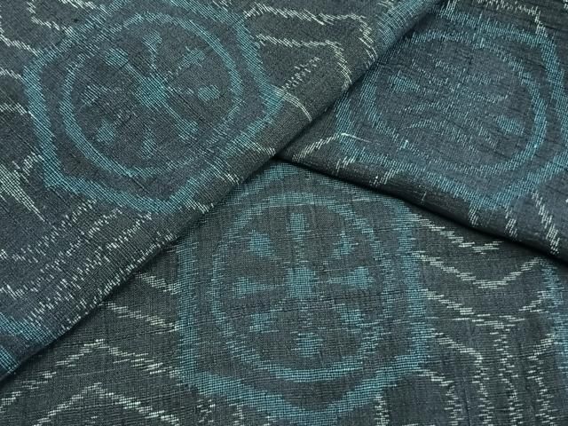 平和屋着物▽上質な紬　単衣　亀甲文様　正絹　逸品　AAAV8475fy 平和屋着物▽上質な紬 単衣 亀甲文様 正絹 逸品 AAAV8475fy