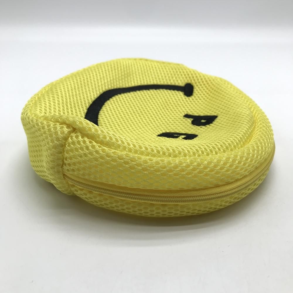 超美品】パーリーゲイツ メッシュポーチ イエロー×黒 ニコちゃん