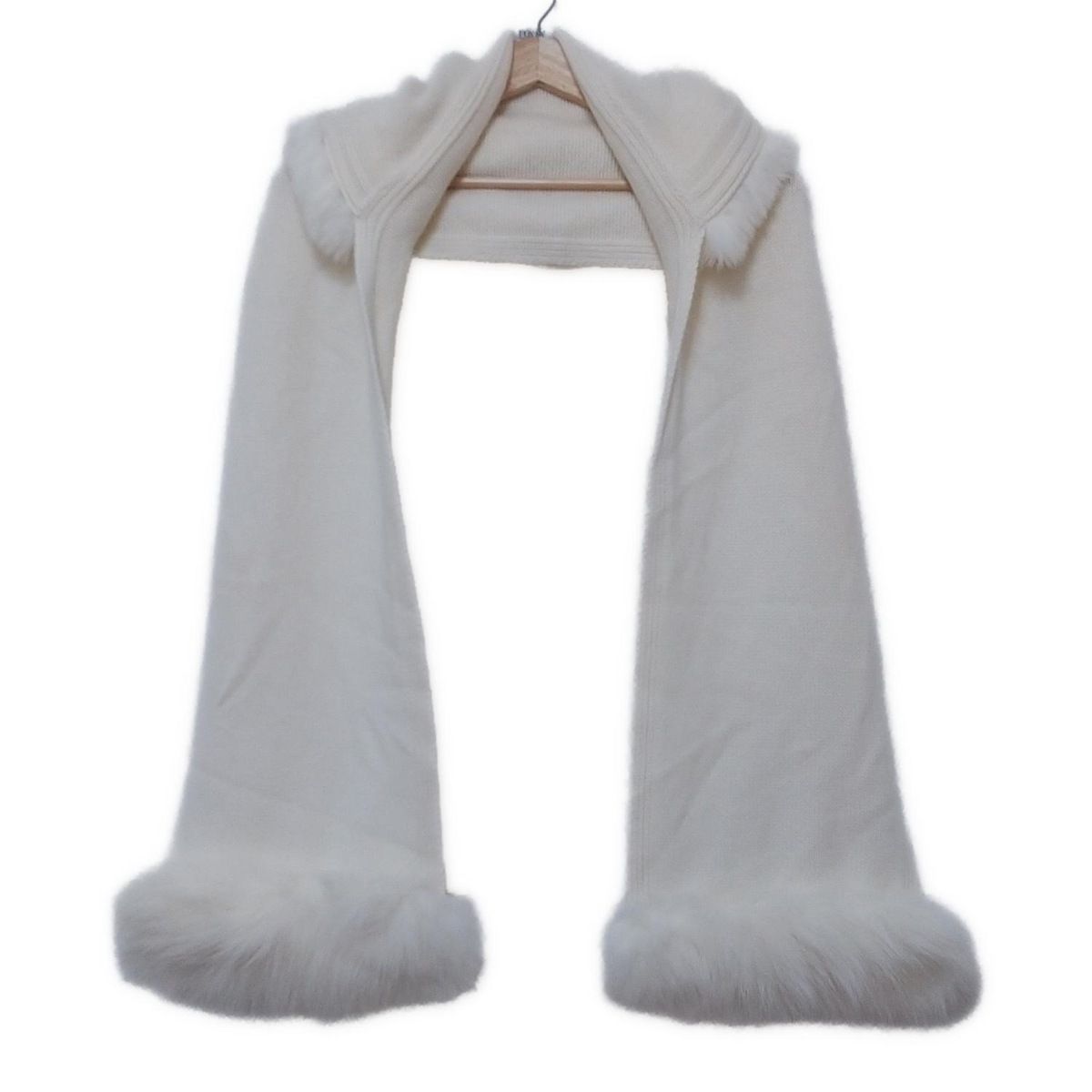 FOXEY(フォクシー) マフラー美品 アイボリー カシミヤ/ファー