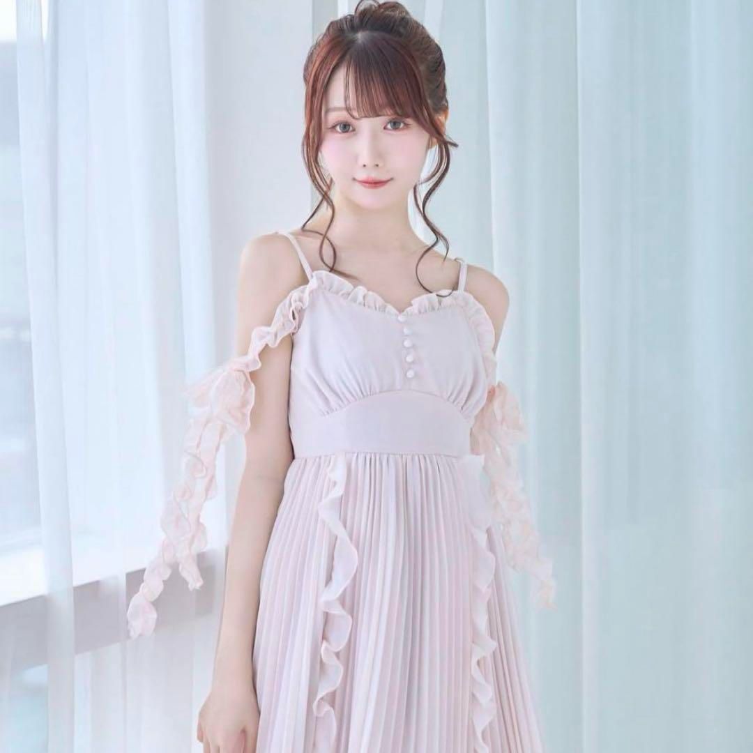 極美品 Rosemuse fril pleats airy cami o/p pink ロセミューズ フリル 