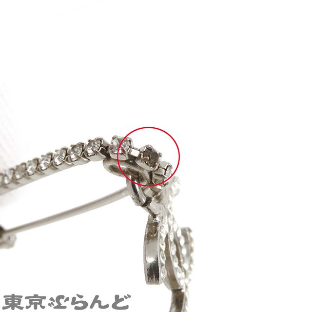 シャネル CHANEL ピンブローチ シルバー メタル ラインストーン