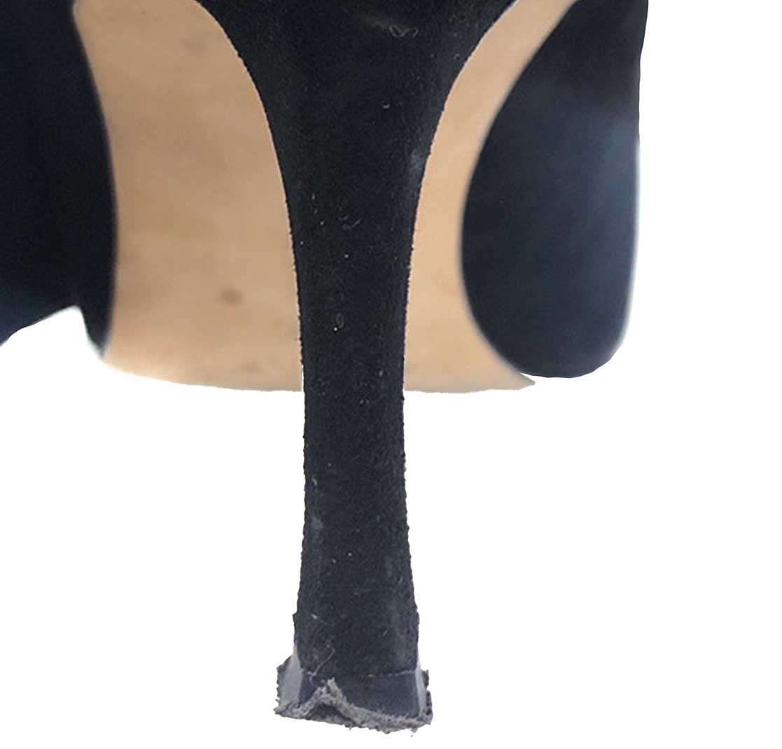 MANOLO BLAHNIK マノロブラニク スウェードストレッチブーツ ブラック