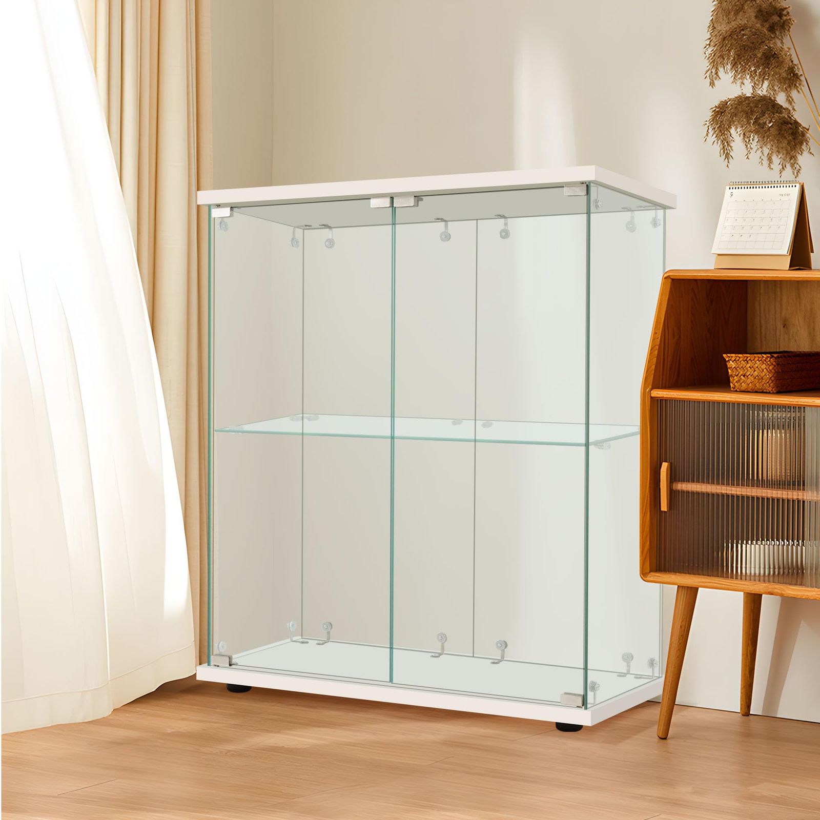 新品 サイズ:幅80.5×奥行36.5×高さ86cm 強化ガラス 2段 フィギュア