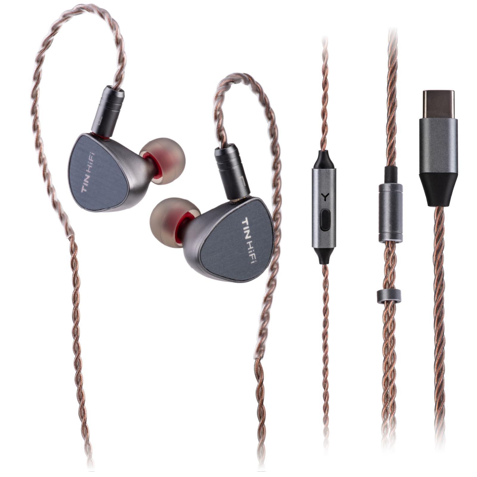人気商品 TINHIFI DUDU ヘッドホン平面磁気Hi-Fi中華イヤホン 交換 2PIN 0.78mmケーブル 透明感ある音質 精巧チューニング グレー DUDU Commemorative Edition