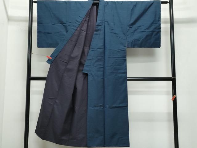  平和屋着物 男性 本生紬 濃紺色 反端付き 正絹 vf 着物 着物 浴衣