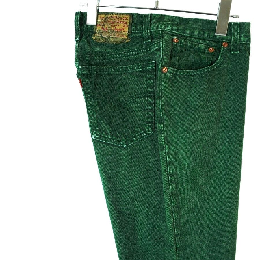 90sUSA製Levi'sリーバイス501デニムパンツカラーデニムボタン