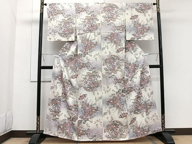 平和屋着物□上質な小紋 舞花文 暈し染め 正絹 逸品 CAAT8442kb