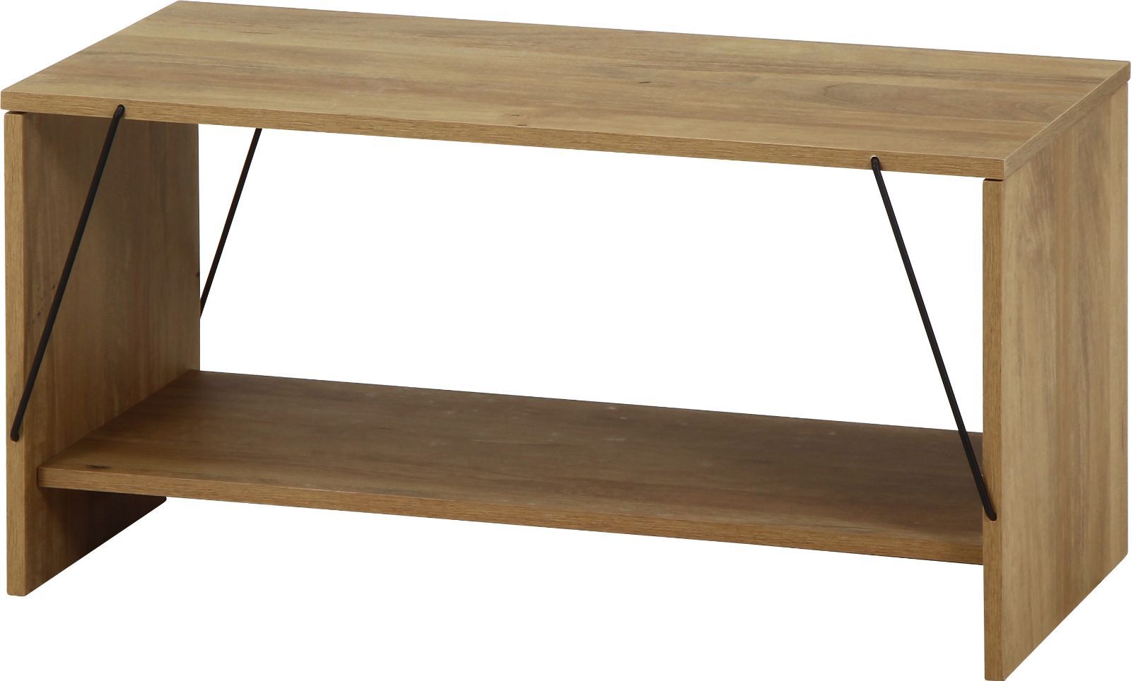 EZBOワイヤーテーブル オークナチュラル/ミディアムブラウン