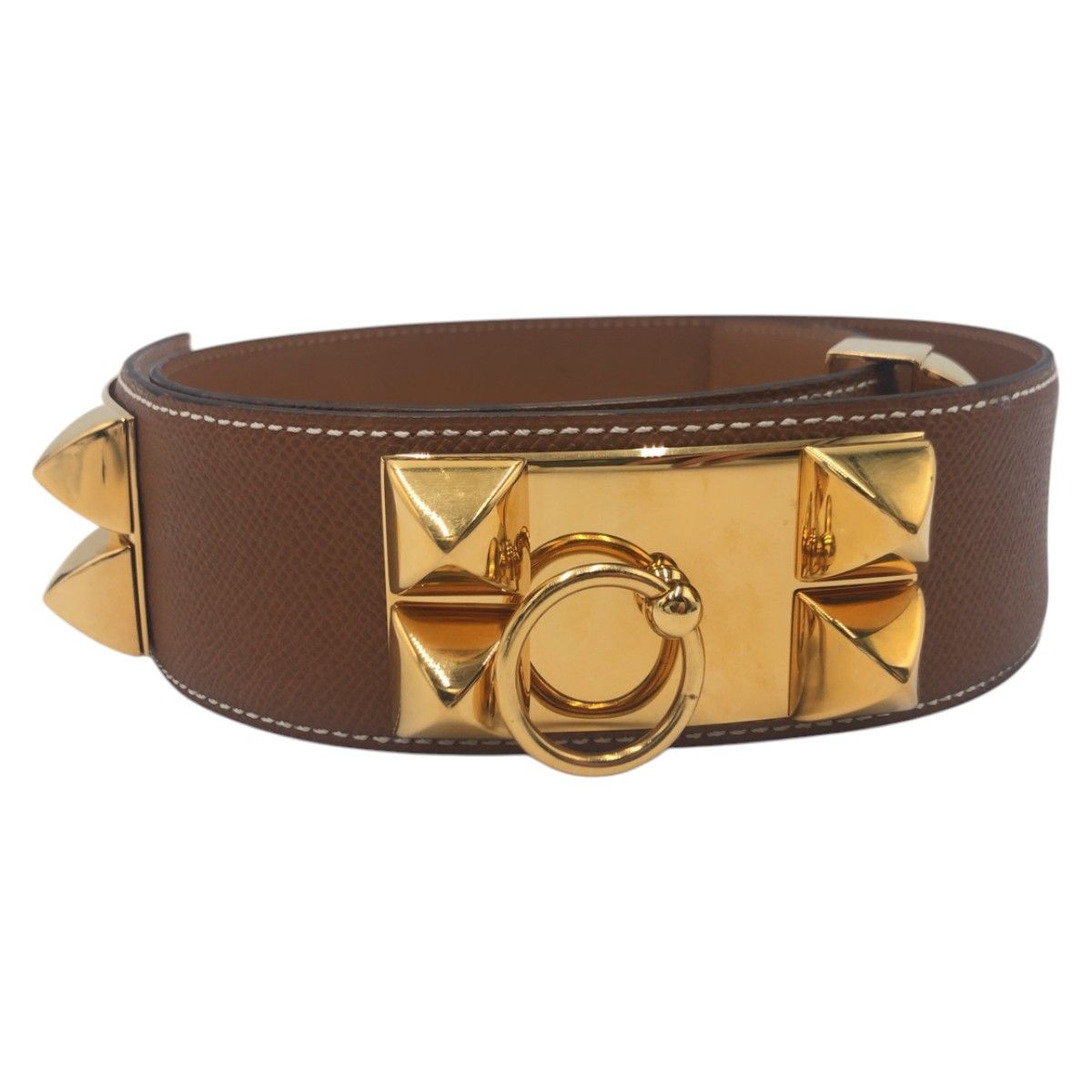 HERMES コリエドシアン ベルト ブラック×ブラウン サイズ65 美品 HERMES エルメス コリエドシアン ブラウン ゴールド レザー