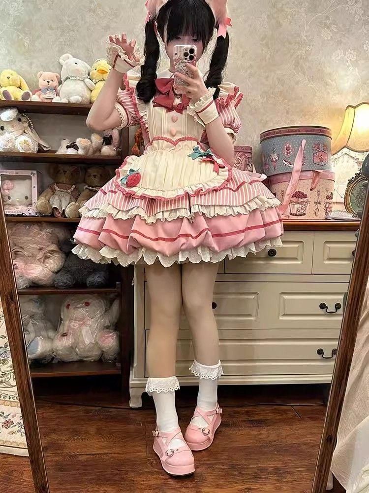LT-84 豪華姫系 lolita 可愛 レトロ風 オリジナル 洋服 ロリータ ワンピース 美しい刺繍