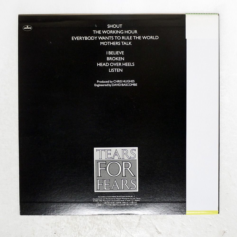 盤 TEARS FOR FEARS SONGS FROM THE BIG CHAIR MERCURY 25 PP 157 LP