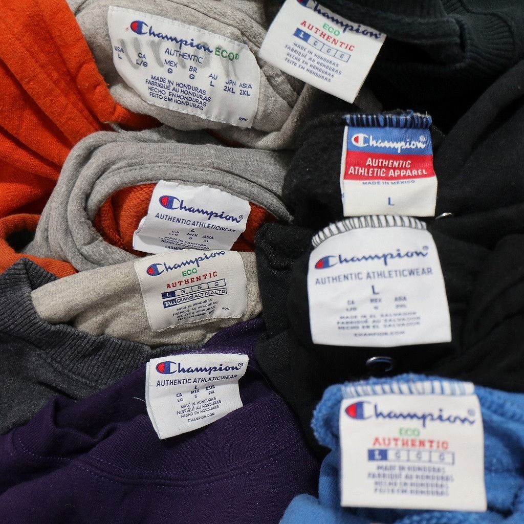 古着卸 チャンピオン Champion スウェット セット メンズ L 三段ロゴ カレッジ風 フーディー 古着 NC 3911