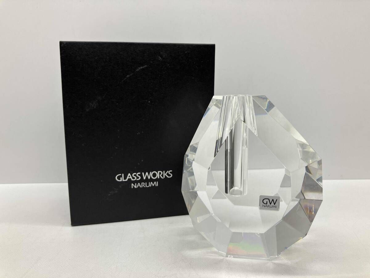 NARUMI GLASS WORKS 一輪挿し (M) ティアドロップ 花瓶 ナルミ 箱あり