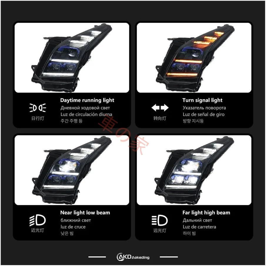 キャデラック ATS 2014-2018 ヘッドライト ATS-L DRL ターンシグナル ハイビーム エンジェルアイ プロジェクター 自動車ヘッドライト交換用 ヘッドランプ照明アセンブリ FFCRYSTALESIA_COM