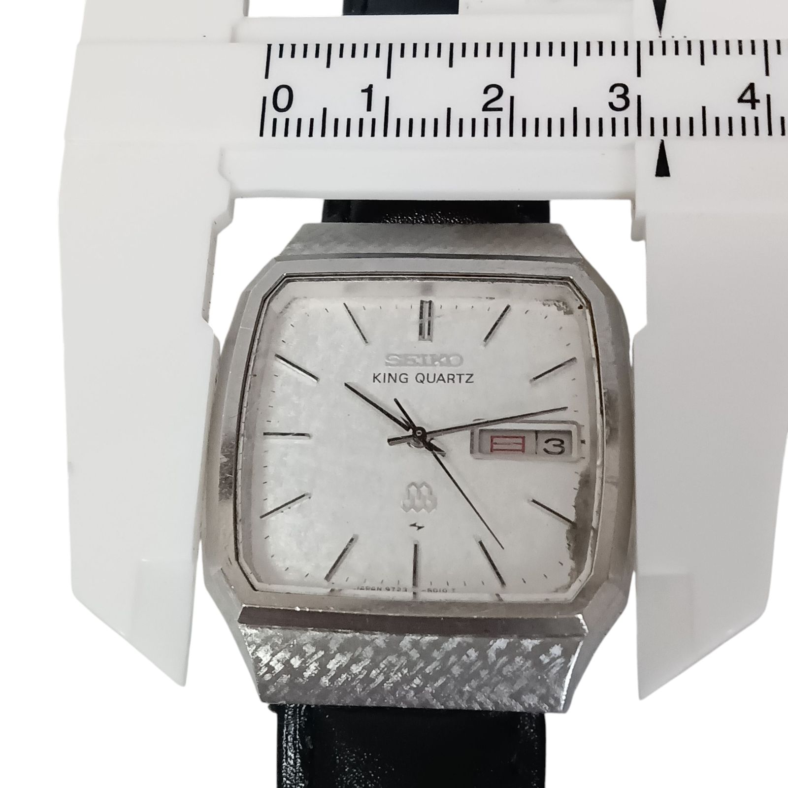 稼働 SEIKO KING QUARTZ シルバー メンズ時計 スクエア 35 SEIKO キングクォーツ スクエア メンズ 時計 シルバー