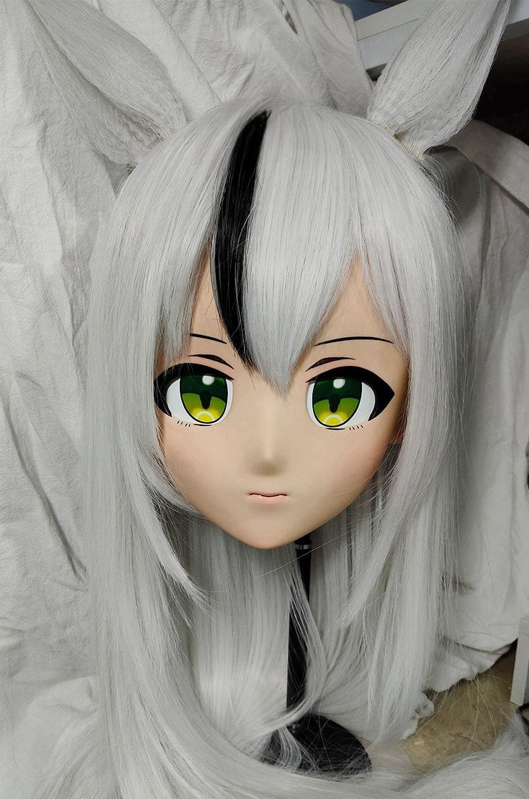 ハーフマスク 眼球付き カツラなし NO.50 樹脂製 ヘッドロリータ人形 コスプレマスク 変身 仮装 着ぐるみ 二次元美少女 ハーフマスク 眼球付き カツラなし NO.10 樹脂製 ヘッドロリータ人形