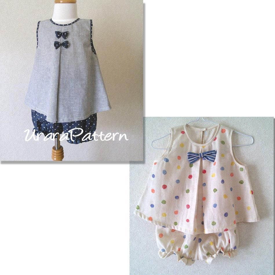 72 型紙 子供チュニックスーツ 70~100cm Urarapattern - メルカリ