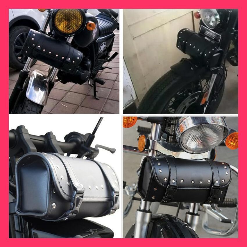 【スタッフおすすめ！】VISPREA ツールバッグ サドルバッグ バイクバッグ サイドバッグ バイク汎用 3L PUレザー オートバイツールポーチ ツーリング用 工具/小物入れ ブラックアメリカンツー