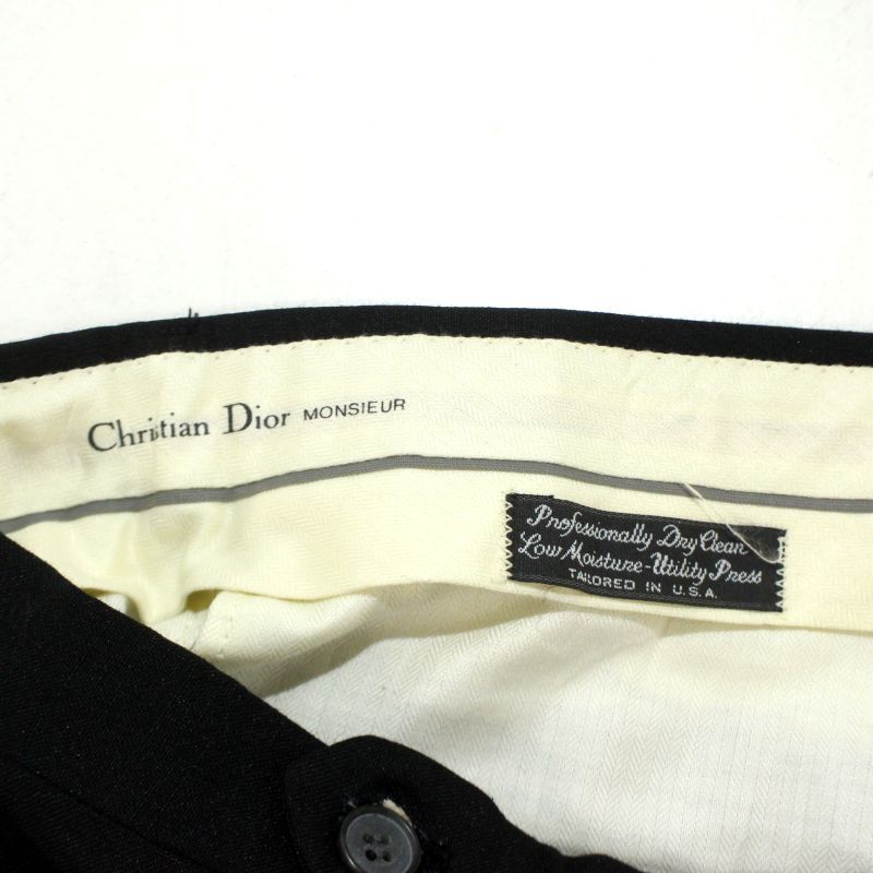 80-90s Christian Dior ２タックスラックスパンツ/VW213 古着 80s Italy製 Christian Dior 2タック ウール スラックス