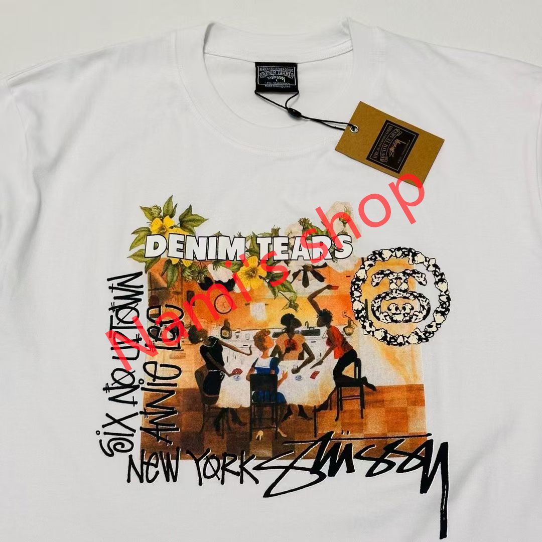 トップス Stussy x Denim Tears Annie Lee Tee White Denim Tears x Stussy Annie Lee Artist Tee White – The Garden