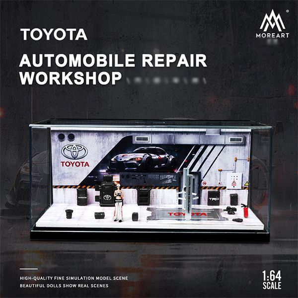 1/64 MOREART 自動車修理工場 トヨタ TOYOTA 小物フィギュア付