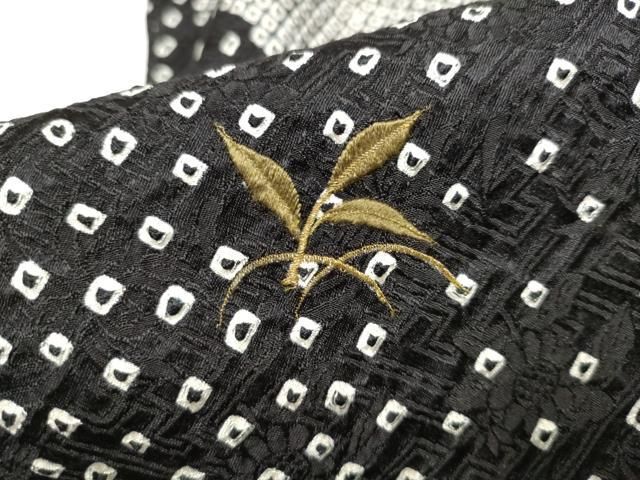 平和屋着物○訪問着 総絞り 籬吉祥文 黒地 正絹 逸品 DAAV4964ud