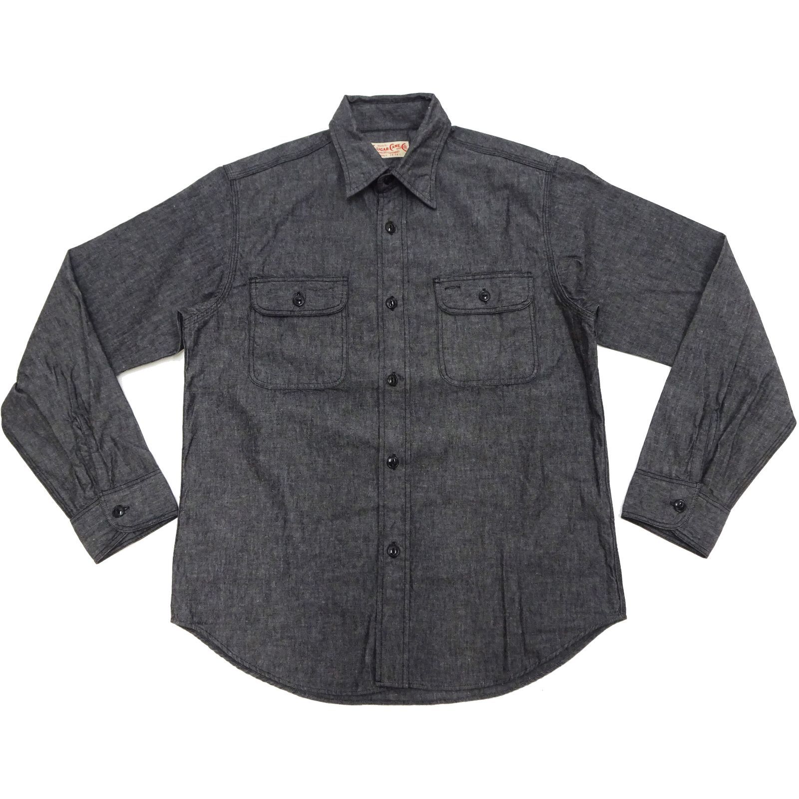 SC29159 シュガーケーン ブラックシャンブレー ワークシャツ Sugar Cane BLACK CHAMBRAY 無地 長袖シャツ SC29159 ブラック 新品 アメカジショップ