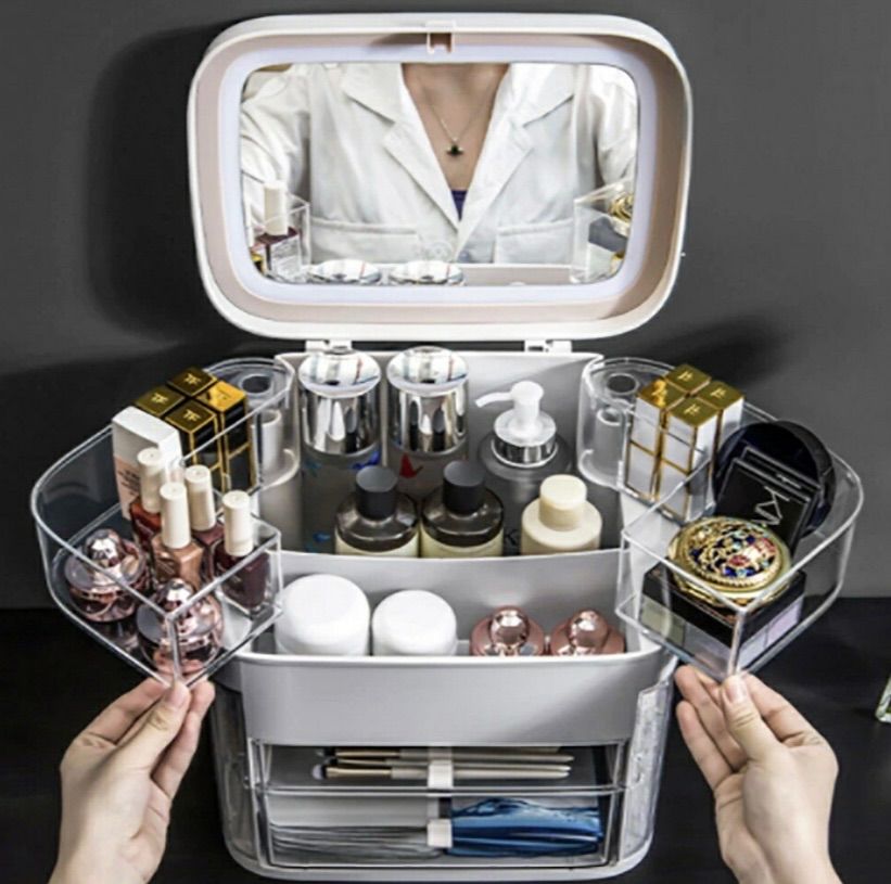 メイクボックス LED 大容量 ドレッサー コスメボックス 可愛い メイクボックス LED 大容量 ドレッサー コスメボックス 可愛い 送料