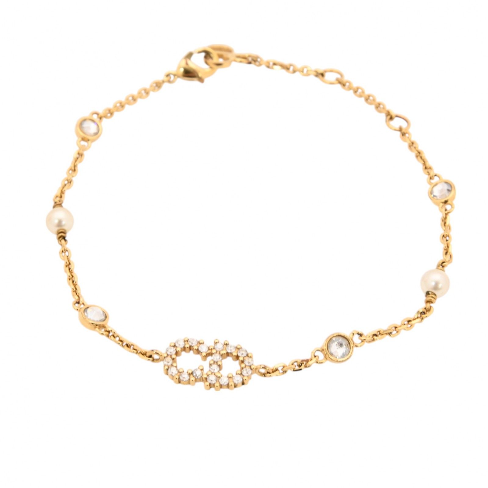 Dior ラインストーン フェイクパール クレールディー ブレスレット　ほぼ新品 Christian Dior - ディオール GP ラインストーン フェイクパール