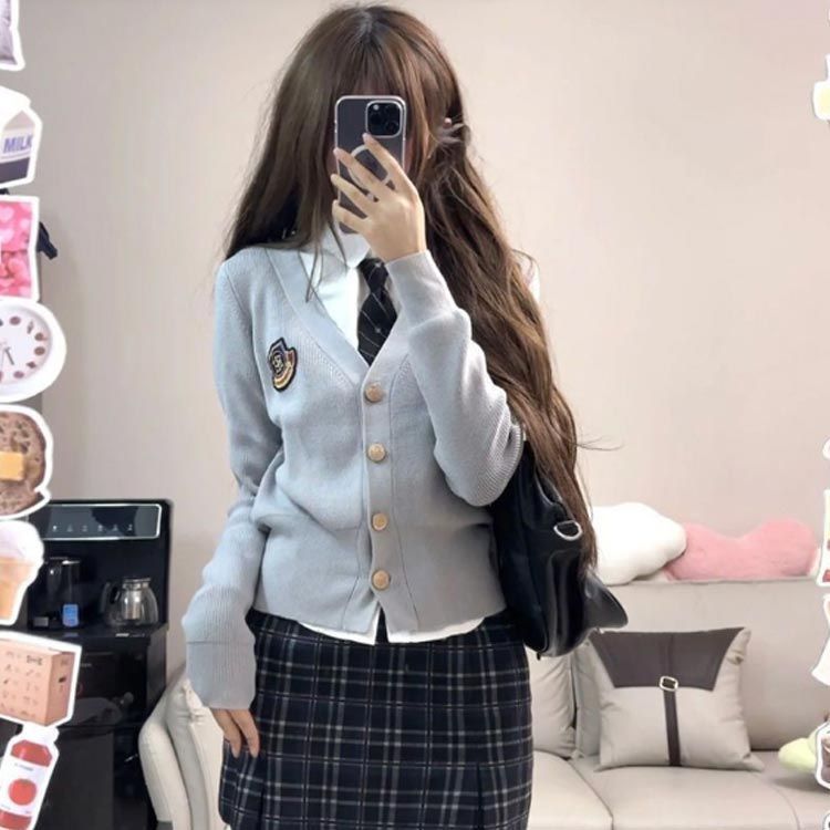 ニットセーター レディース カーディガン スクールセーター Vネック 制服 秋冬 前開き 春 ニットカーディガン 森ガール 女子 高校生 通学 ニットセーター レディース カーディガン スクールセーター V