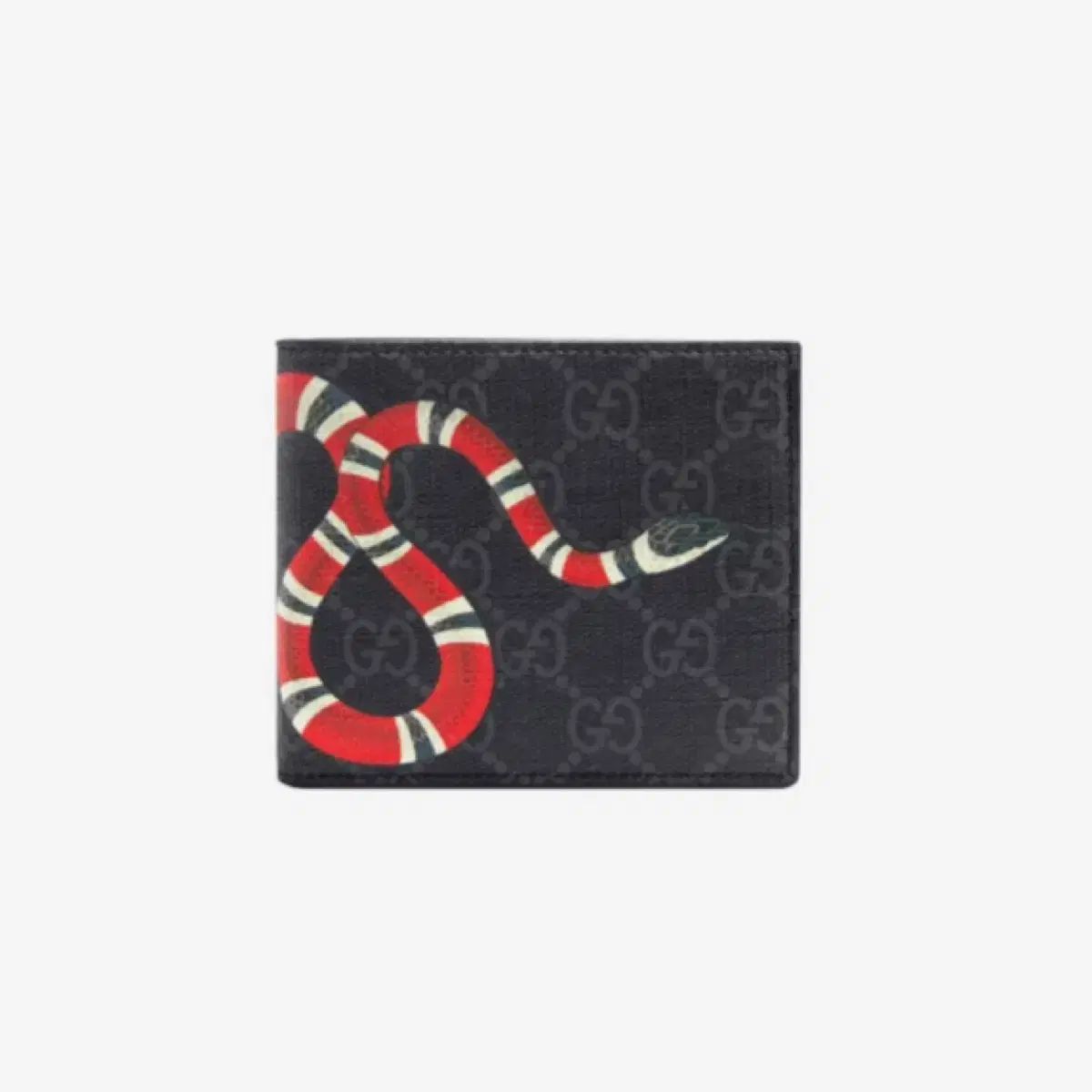 GUCCI グッチ キングスネーク プリント Supreme シュプリーム 二つ折り財布 ブラック