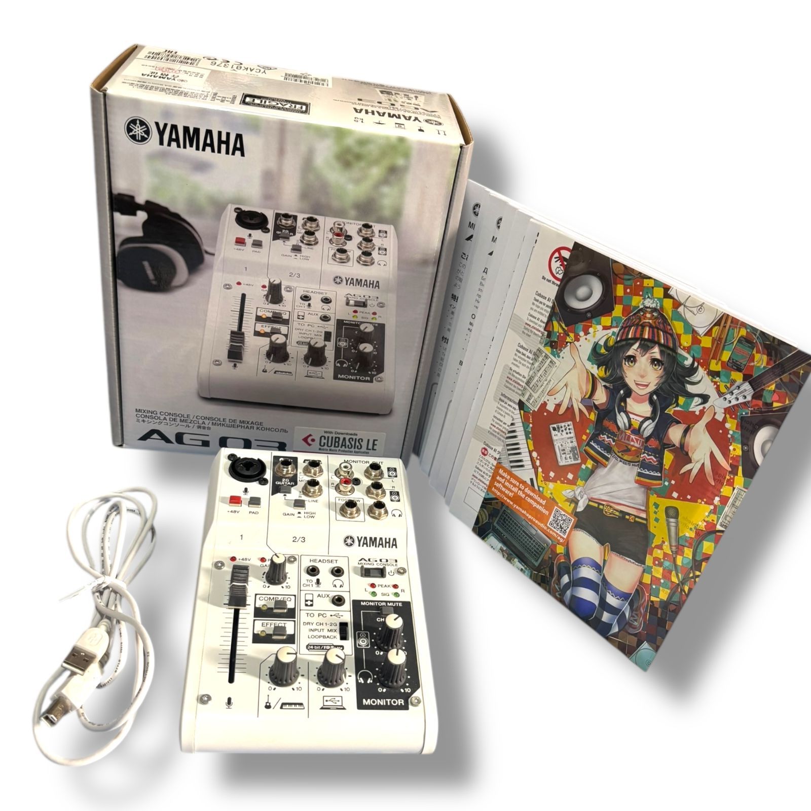 管理番号3000 ヤマハ YAMAHA ウェブキャスティングミキサー オーディオインターフェース 3チャンネル AG03 インターネット配信に便利な機能付き 音楽制作アプリケーションCubasis LE対応