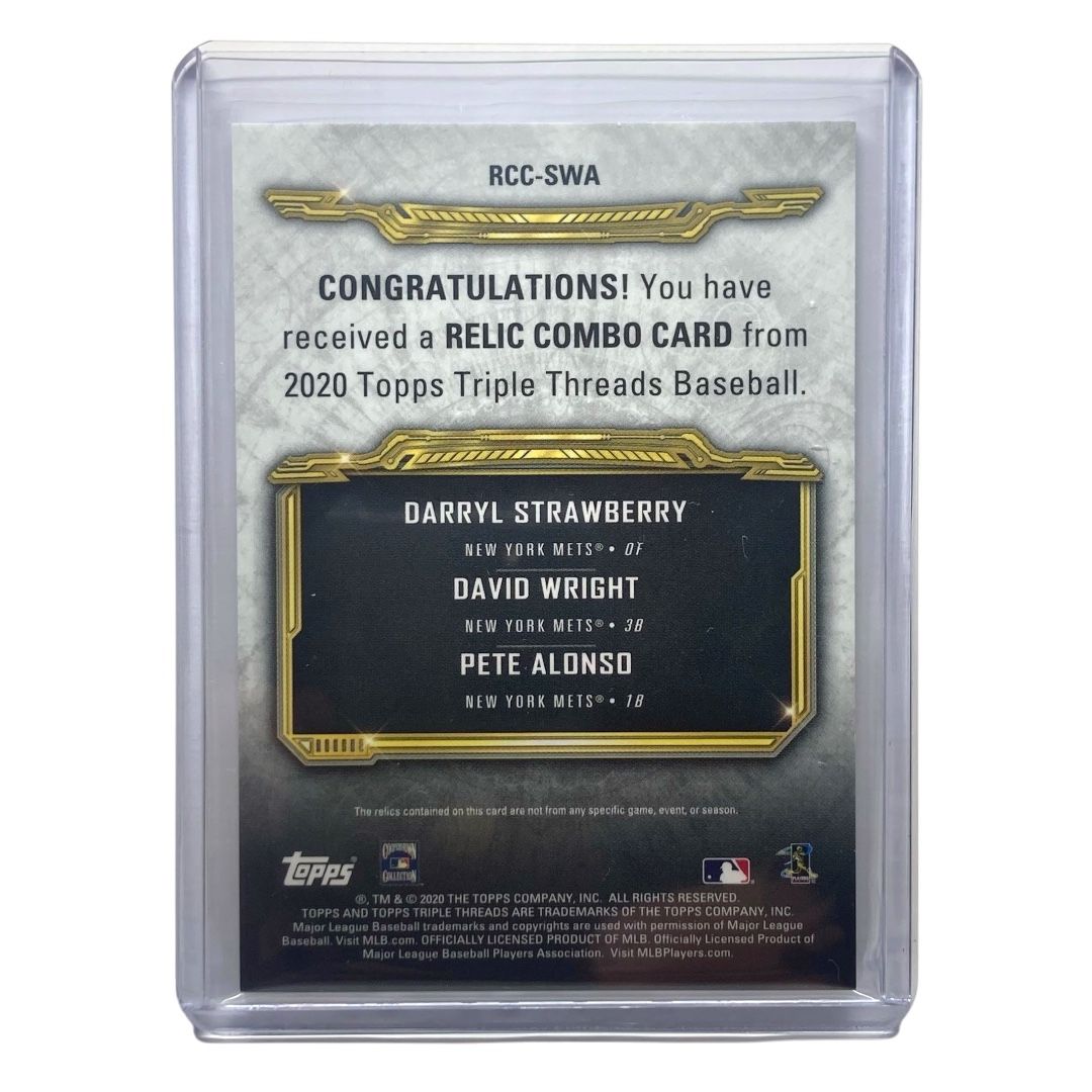 TOPPS MLBカード TRIPLE THREADS DARRYL STRAWBERRY DAVID WRIGHT PETE ALONSO METS 22/27 #RCC-SWA 送料無料 中古 IT2 TOPPS MLBカード TRIPLE THREADS DARRYL STRAWBERRY DAVID