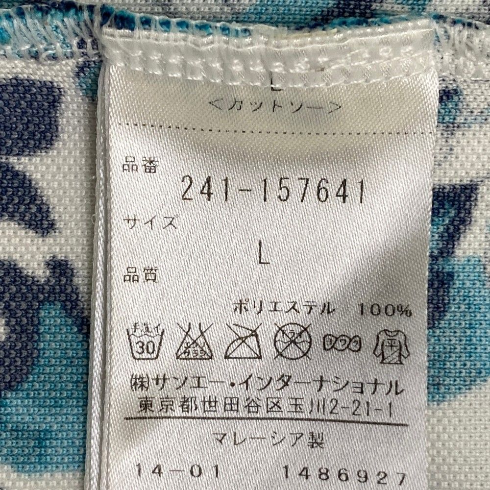 サイズ：L CALLAWAY キャロウェイ 半袖ポロシャツ 花柄 ブルー系